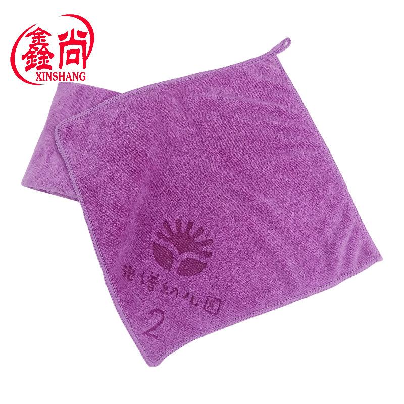 

Квадратное полотенце для детского сада, микрофибра горячего тиснения, впитывающее воду детское полотенце для рук, квадратное полотенце для заправочной станции 25*25 фиолетовый