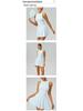Cloud-feel Dual-Layer Anti-Exposure Tennis Dress with Stand-up Collar (9094)