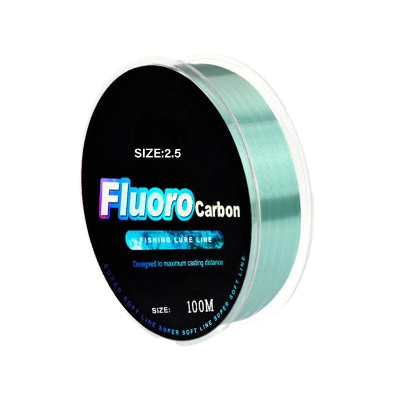 Linea Principale da Lancio Resistente all'Abrasione 100m Linea da Pesca Rivestita in Fluorocarbon 0.14-0.5mm 4.13LB-34.32LB Linea a Affondamento Rapido