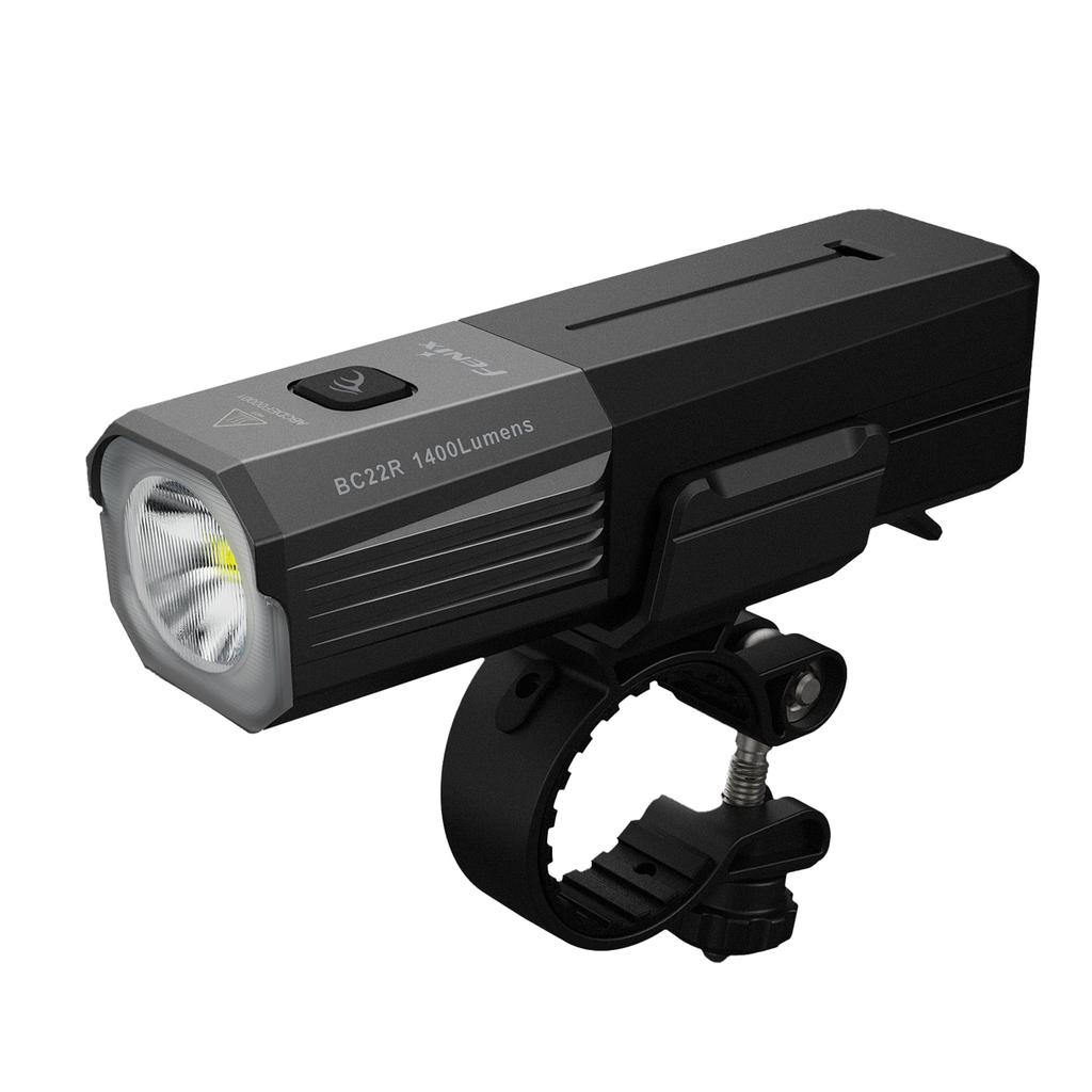 Fenix BC22R Rechargeable Front Cycle Light 1400 Lumens 156m Up To 41 Hours Bright White White Two Mounting Options IP66 Commuter/Off-Road