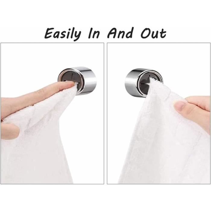 Self-Adhesive Dishcloth Holder - SSS - Round - Silver Metal - 8 Pieces - 4.2 X 2.2 Cm