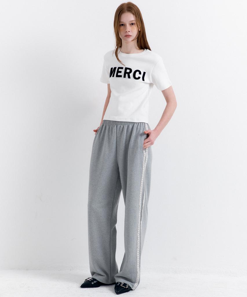 RAVEROUS Lace Line Track Pants Melange Grey
