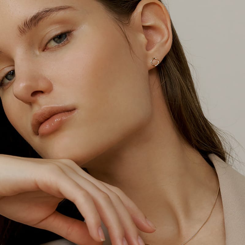 LUNNE 14k Twist Simple Stud Earrings (14K Gold) #LFE07