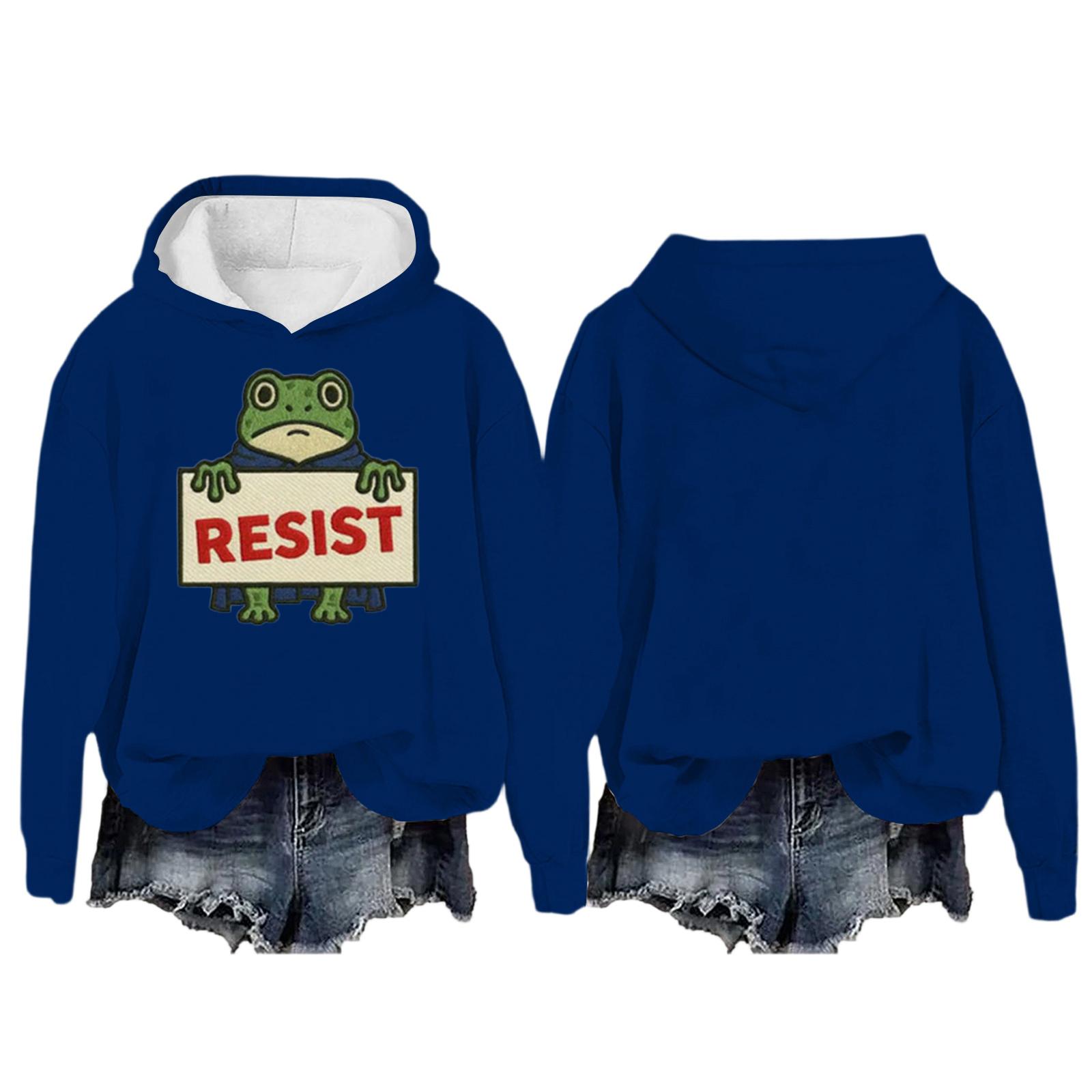 

Женский пуловер с круглым вырезом, длинными рукавами и принтом, толстовка с капюшоном M