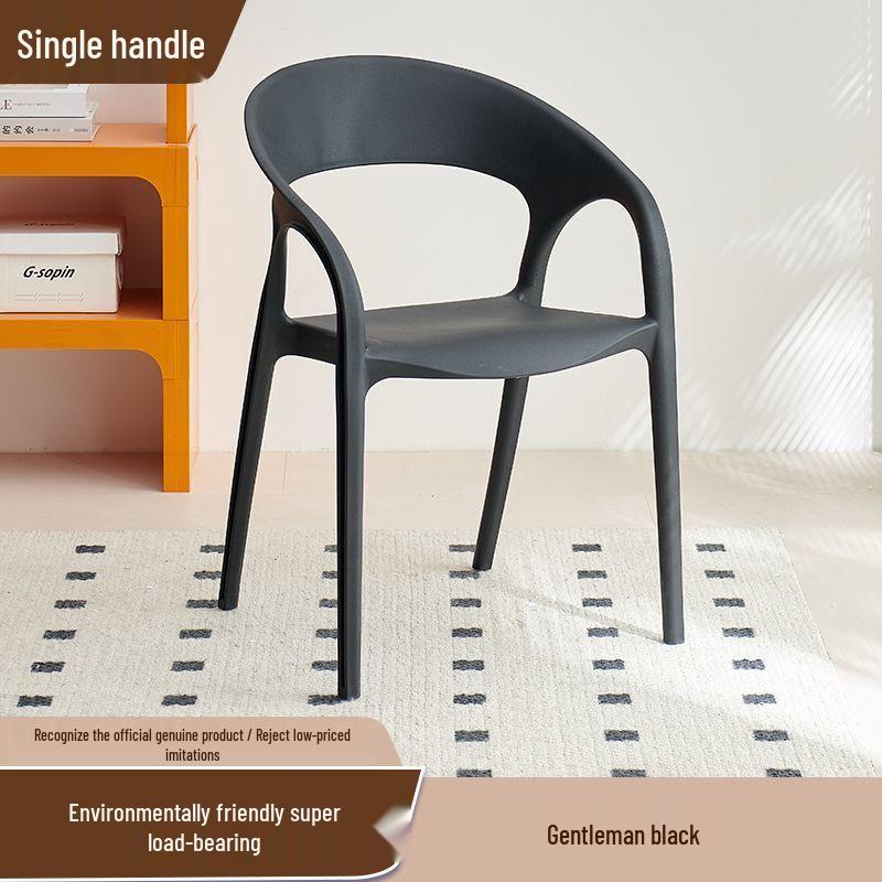 Modern Rattan-Style Stackable Outdoor Chair for Home, Balcony, or Courtyard Use