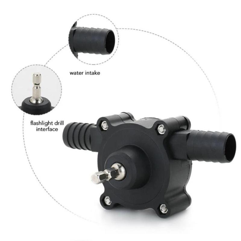 

Водяний насос Ручний електричний дриль-насос Портативна насосна машина постійного струму Самовсмоктуючий відцентровий насос Аксесуари для побутових невеликих інструментів чорний