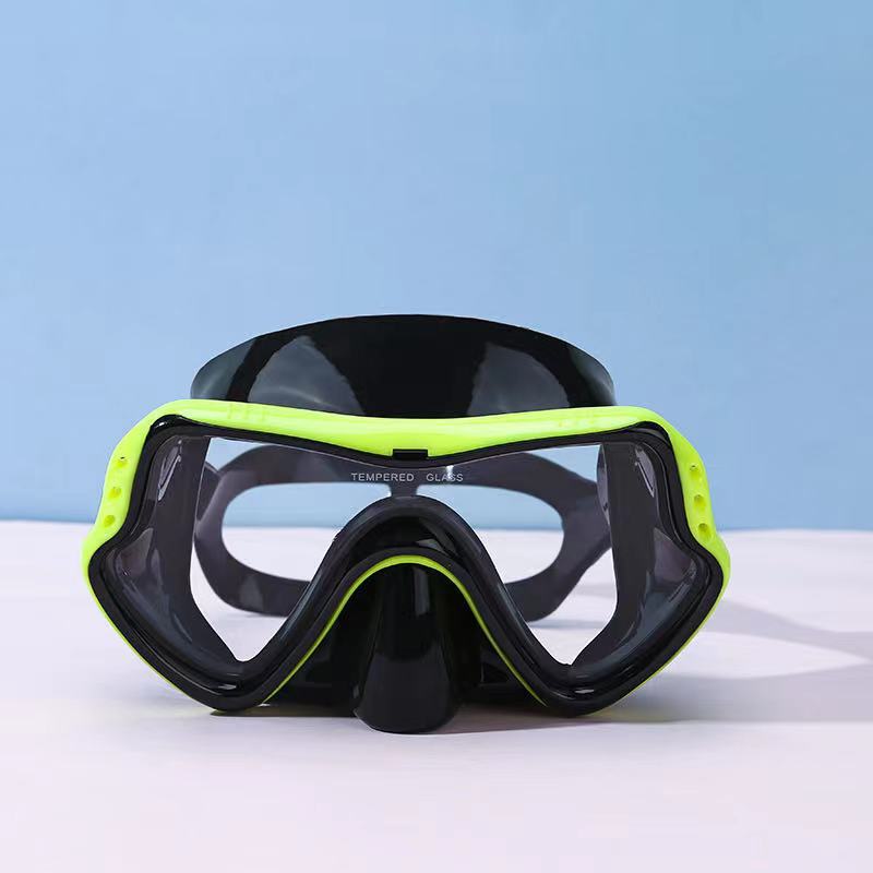 Diving goggles large frame silicone mask breathing tube set