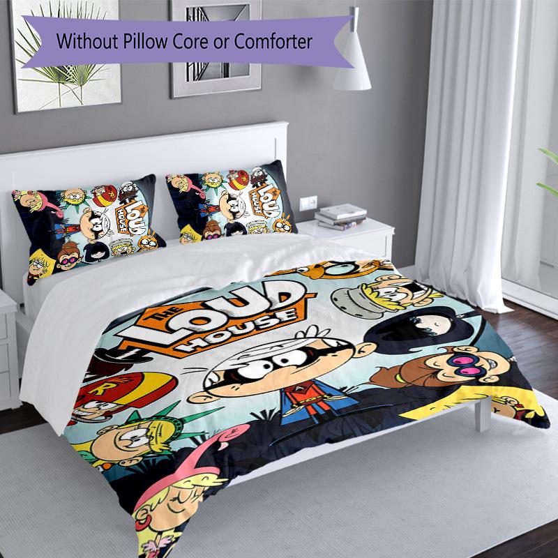 3pcs The Loud House1 Pattern Bedding Set Duvet Cover Set Includes Duvet Cover &pillowcases, Perfect All Season Bedroom Decoration & Gift