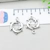 Set di 100 Ciondoli Gatto Farfalla Luna Argento Antico per Braccialetti e Collane Fai da Te