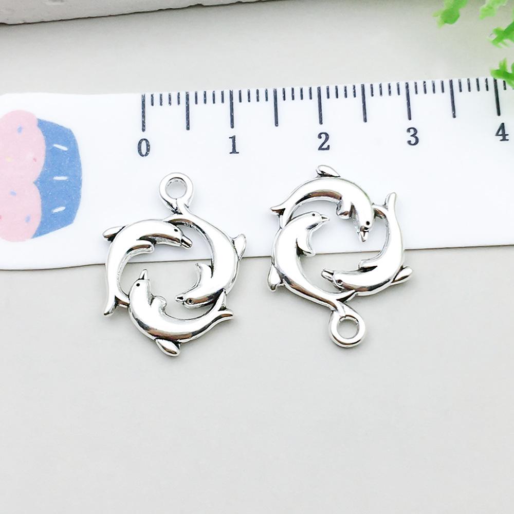 Set di 100 Ciondoli Gatto Farfalla Luna Argento Antico per Braccialetti e Collane Fai da Te