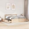 Bed Frame with Mattress - Maison Exclusive - 200x200 Cm - Solid Wood - Storage Drawers