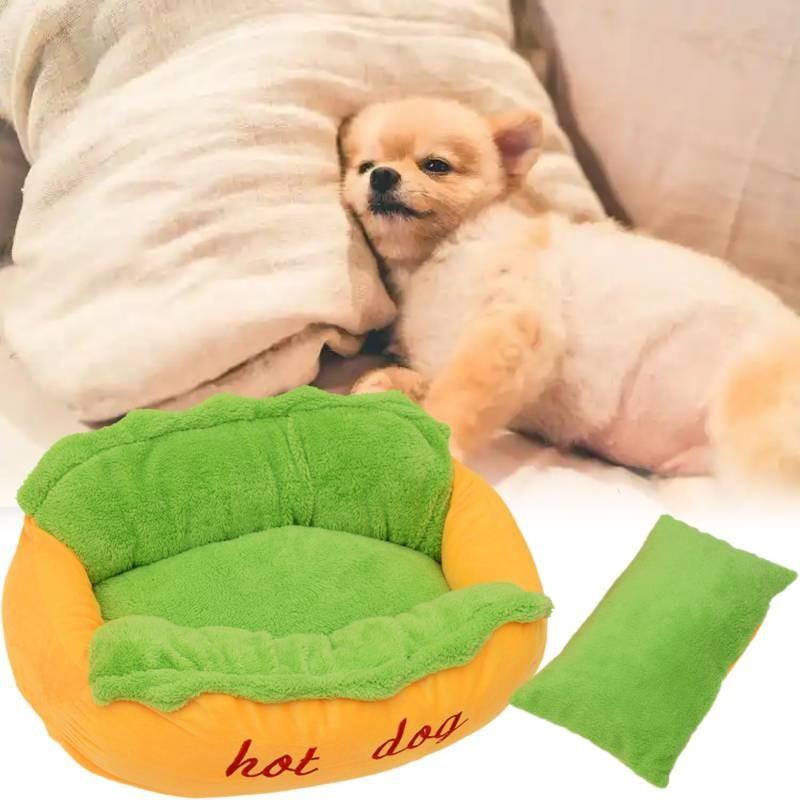 Cushion Pet Bed Hot Dog House Lounger Warm Removable Washable Cat Animal Kennel