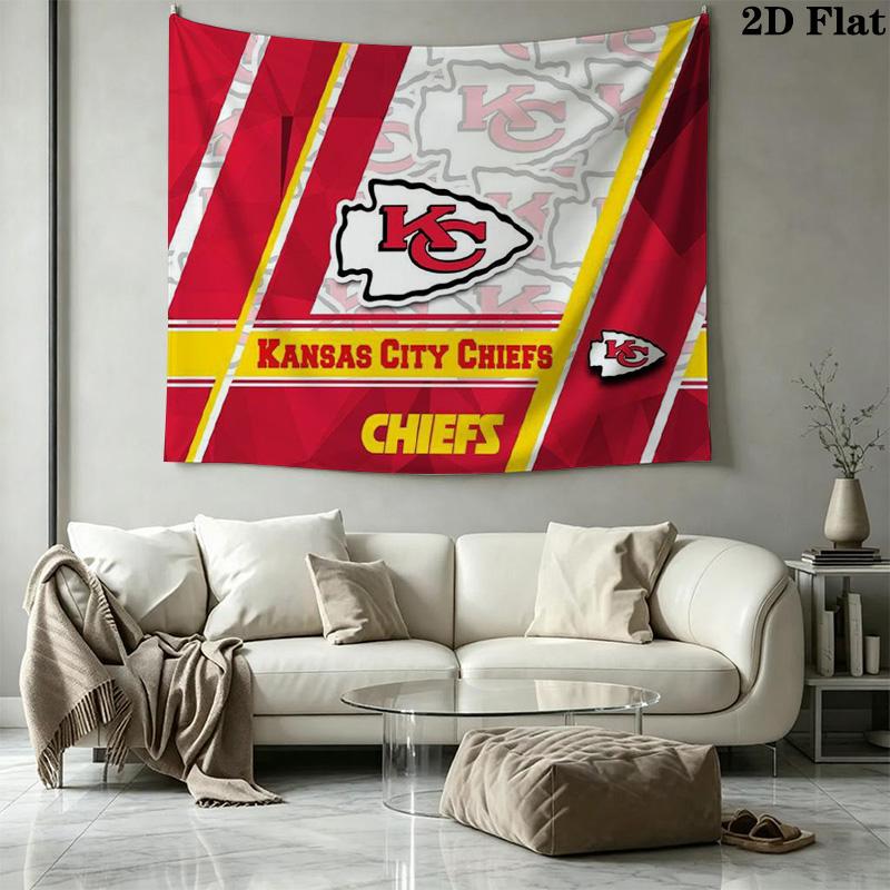 Kansas City Chiefs Wall Tapestry Aesthetic Wall Hanging Printed Fabric Blanket Decorative Tapestries for Bedroom Living Room Home Decor
