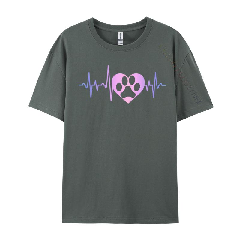 Dog Paw Print Heartbeat Heart Graphic 2024 Hot Sale Birthday 3d Printed Top T-Shirts F Tops & Tees For Men Tees Hip Hop