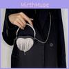 Mini Heart Shaped Bag With Glittering Rhinestones For Casual Travel And Stylish Look