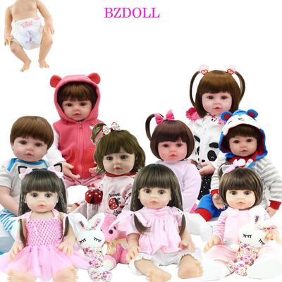 BZDOLL Lifelike 48 CM Full Silicone Soft Body Girl Boy Reborn Baby Doll Toy Like Alive 19 Inch Princess Birthday Gift Fashion Present