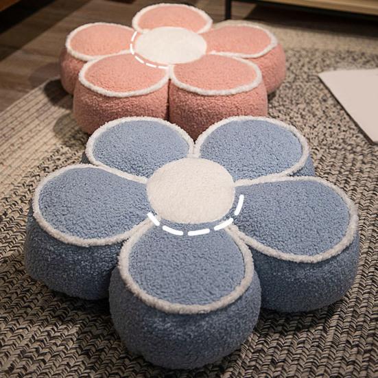 Flower Plush Pillow Soft Sofa Back Cushion Winter Warm Floor Cushion Hip & Waist Protective Stuffed Chair Seat Cushion Decorative