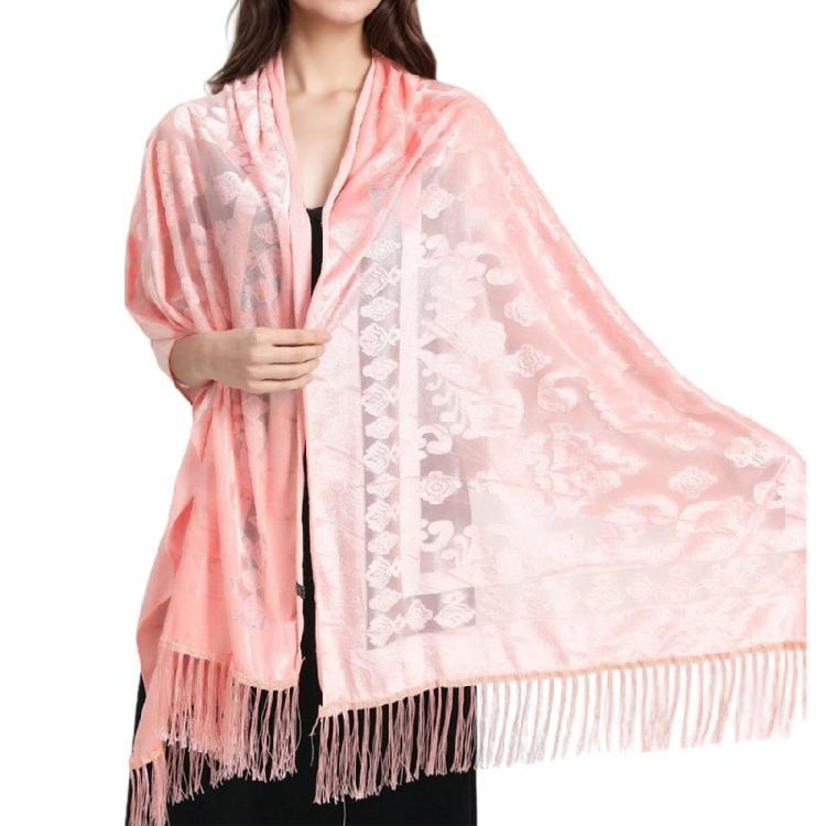 Long Tassels Women's Shawl Shoulder Wrap Ethnic Style Chinese Chipao Shawl Elegant Headwrap Scarf for Special Occasion