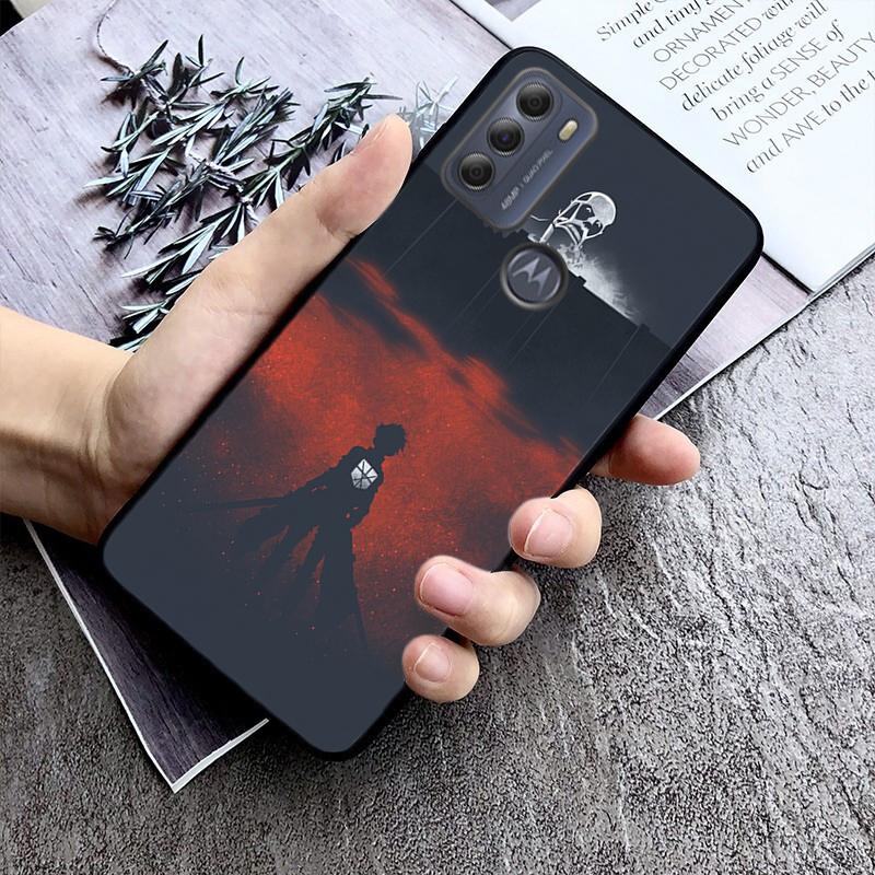 Funda para teléfono de Ataque a los Titanes para Motorola Moto E32 E20 E40 G22 G52 G20 G30 G100 G60 G50 G10 GPure GStylus G9 One Action Macro