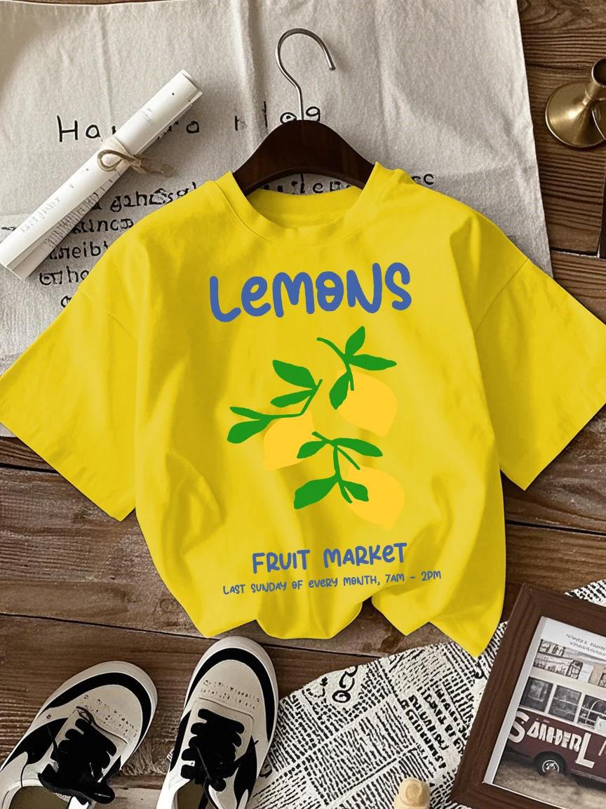 

Lemons Fruit Market Creative Print Women T Shirts ONeck TShirt Summer Clothes AllMatch Comfortable Streetwear 4XL