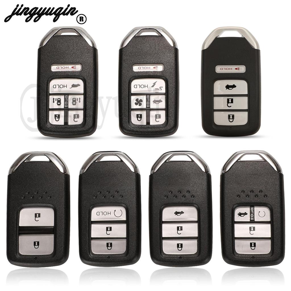 Jingyuqin 2/3/4/6 Buttons Remote Smart Key Shell Fob For Honda City Jazz Xrv Venzel Hrv Key Case Uncut Blade Replacement