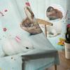 Rabbit Snowflake Cute Tulle Window Curtain for Livingroom Printed Sheer Curtain Home Decor Window Panels Chiffon Drapes