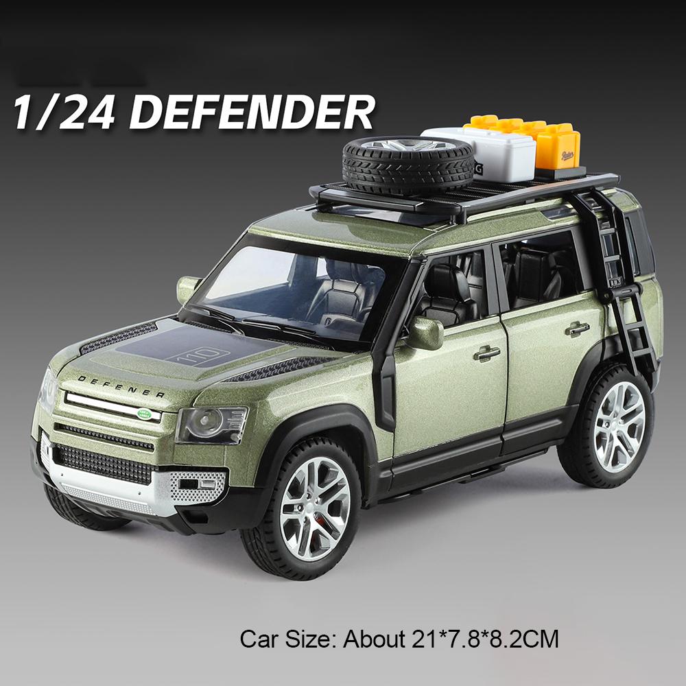 AAYE1 1:24 Scale Land Rover Defender 110 Range Rover Car Model Toy Metal Diecast Shock Absorption Cross-Country Vehicles Boys Presents