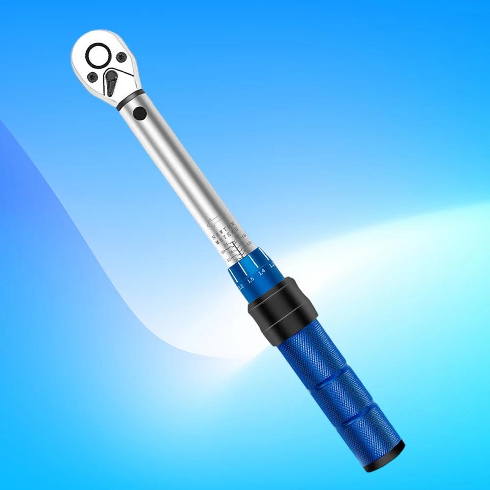 Pintudy Bicycle Torque Wrench Set 1/4" 2-24Nm Dual Direction Bike Allen Key Tool Socket Preset Type Spanner Pro Repair Tool Kit