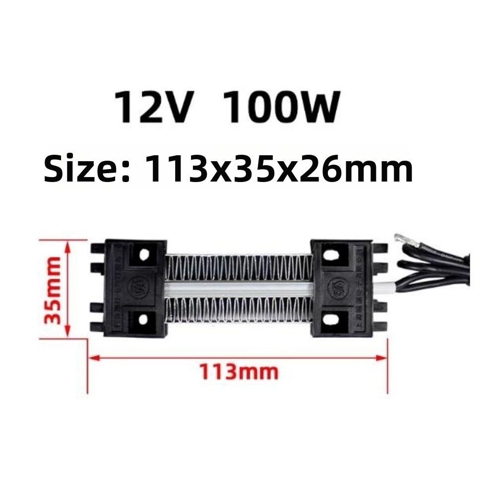 113*35*26mm Insulation-Thermostatic 12V/24V/110V/220V 100W PTC Ceramic Air Heater Heating Element