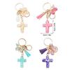 Christian Resins Crosses and Butterfly Keychain with Tassels for Daily Key Organization and Backpack Bag Decoration