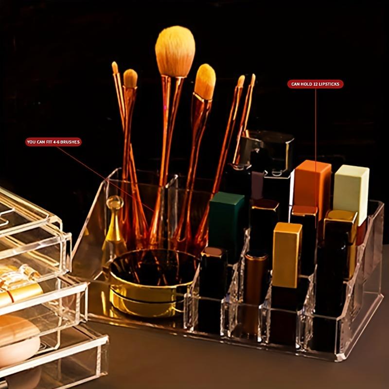 Ruj pentru machiaj Suport pentru stilou Suport de depozitare transparent Cutie de depozitare pentru cosmetice de birou Birou de birou Cutie acrilică Acasă