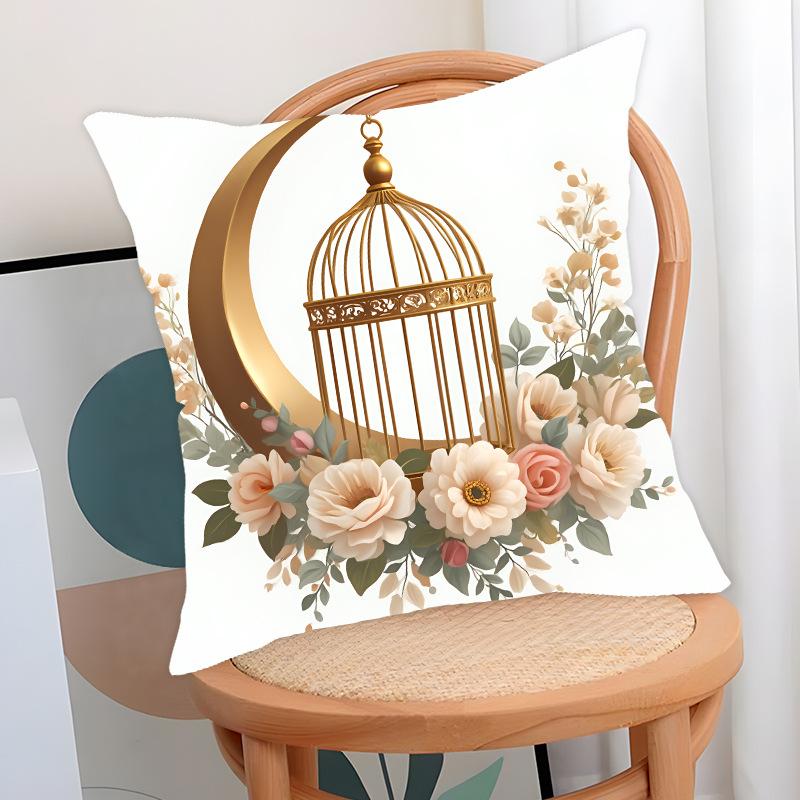 Ethnic Style Holiday Pillow Case Golden Moon Home Pillow Living Room Sofa Bedside Cushion Cover