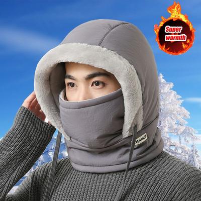Kaltwetter Thermische Sturmhaube Schal Winter Winddichte Kapuze Mütze Plüsch Nackenwärmer Ski Gesichtsmaske für Outdoor-Aktivitäten