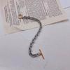 Korean Retro Metal Color Block Titanium Steel Unisex Hip Hop Bracelet