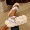 Women's Floral Pattern Stylish Slippers Loss Lightweight Beach Platform Slippers Women's Footwear Breathable Open Toe Toes