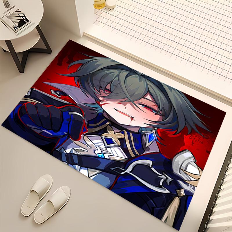 Genshin Impact Cryo Lohen Polearm Print Area Rug - Soft,Washable Non-Slip Indoor Mat,Living Room,Home Office Decorative Rug