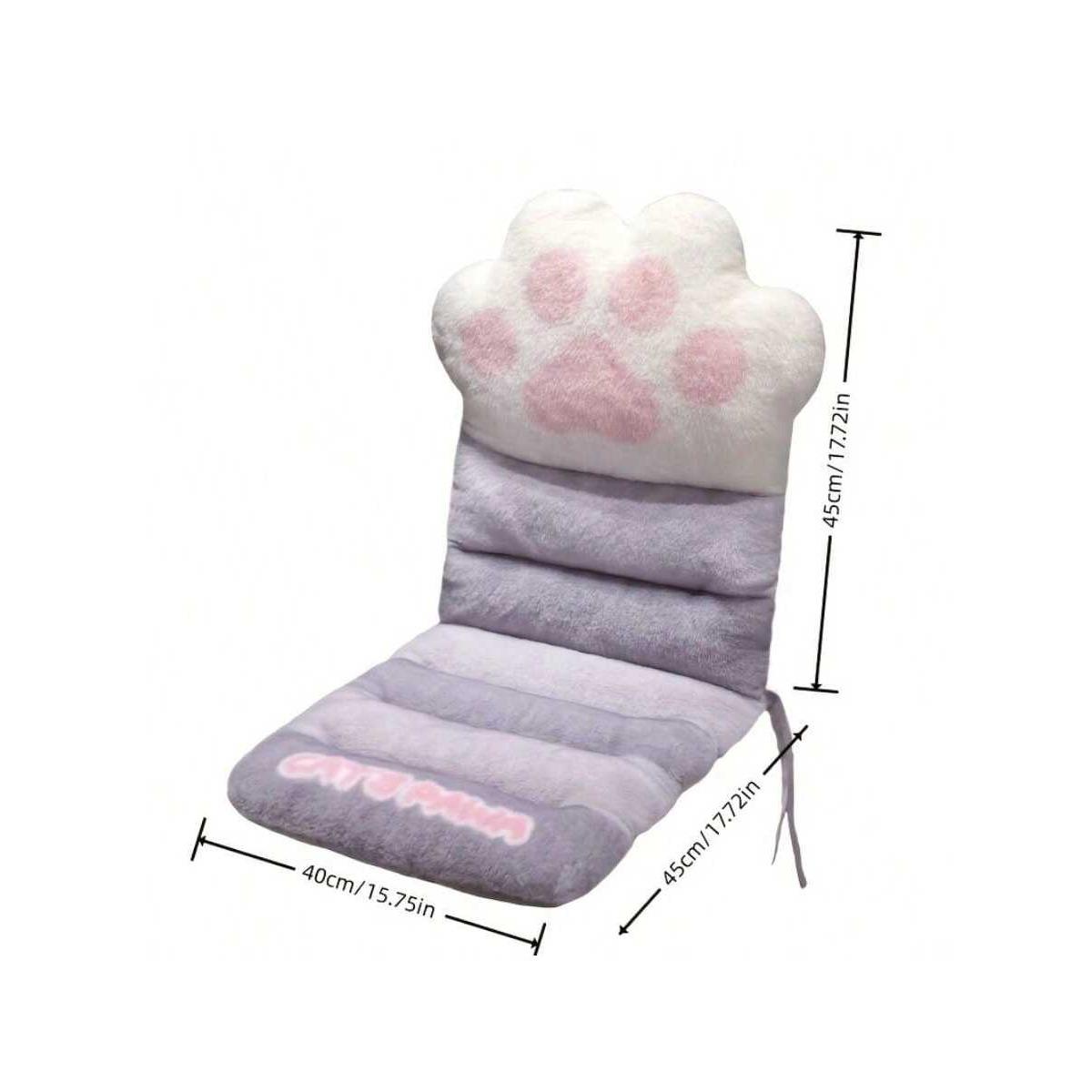 1 Cat Paw Printed Non Slip Cushion, Suitable For Bedroom, Office, Living Room, And Home Decoration 90x40cm