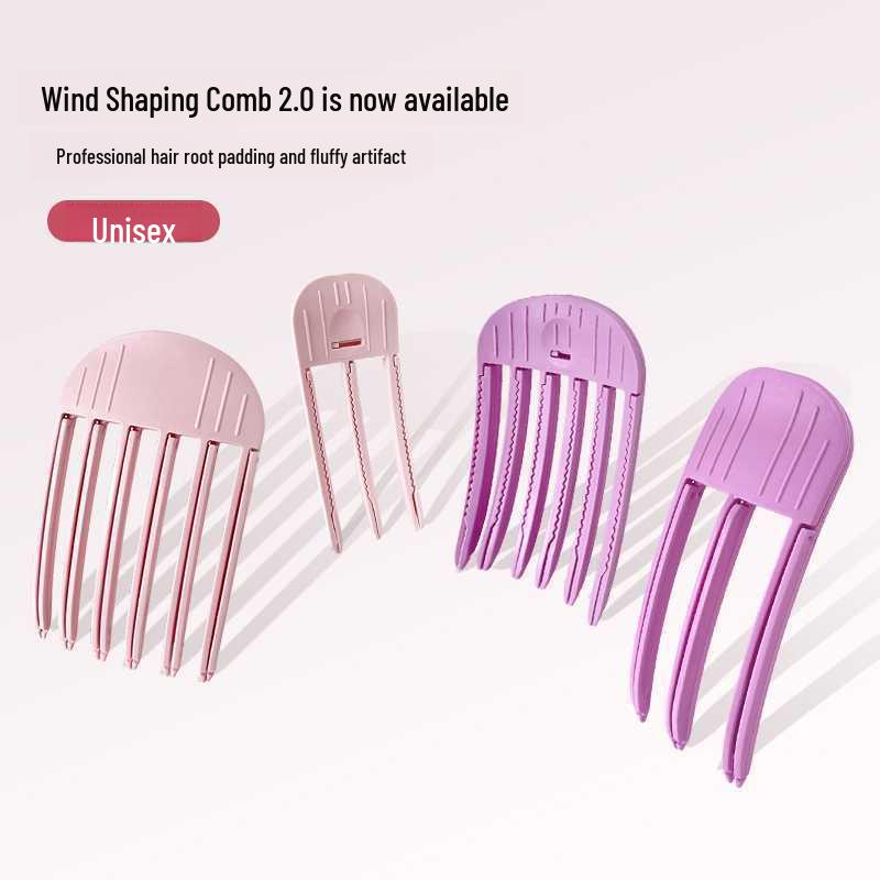 Wind Styling Comb: Fluffy Bang Shaper for Women - Volumizing Hair Pad & Clip
