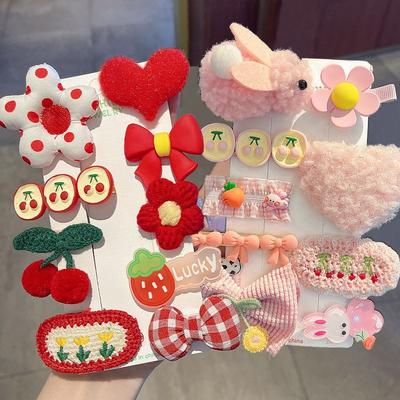 8/9 Pièces Nouvelle Mode Enfant Enfants Lapin Peluche Amour Pince à Cheveux Dessin Animé Pince à Cheveux Petite Fille Mèches Douces Clip Accessoires Enfants
