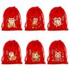 1Pcs Red Year Of The Horse Bags Drawstring Chinese Zodiac Gift Pouch Candy Snack Wrapping Bag China  Yesr Party Favors Decor
