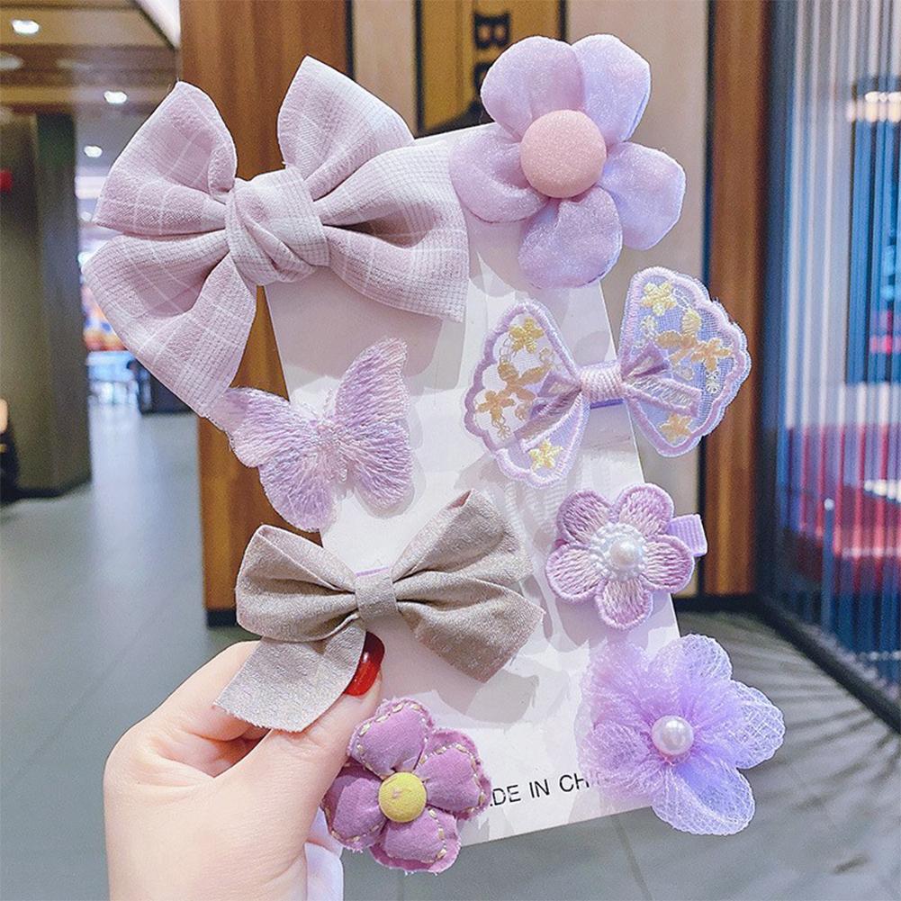 8Pcs/Set Sweet Big Bow Flower Elastic Hairbands Children Girls Hair Ties Fashion Headbands Hair Accessories Rubber Band For Kid