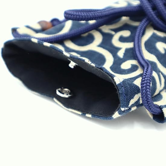 Maruzen Smartphone Pochette, Smartphone Accessory Pouch, Arabesque Pattern, Made In Japan, Navy, App