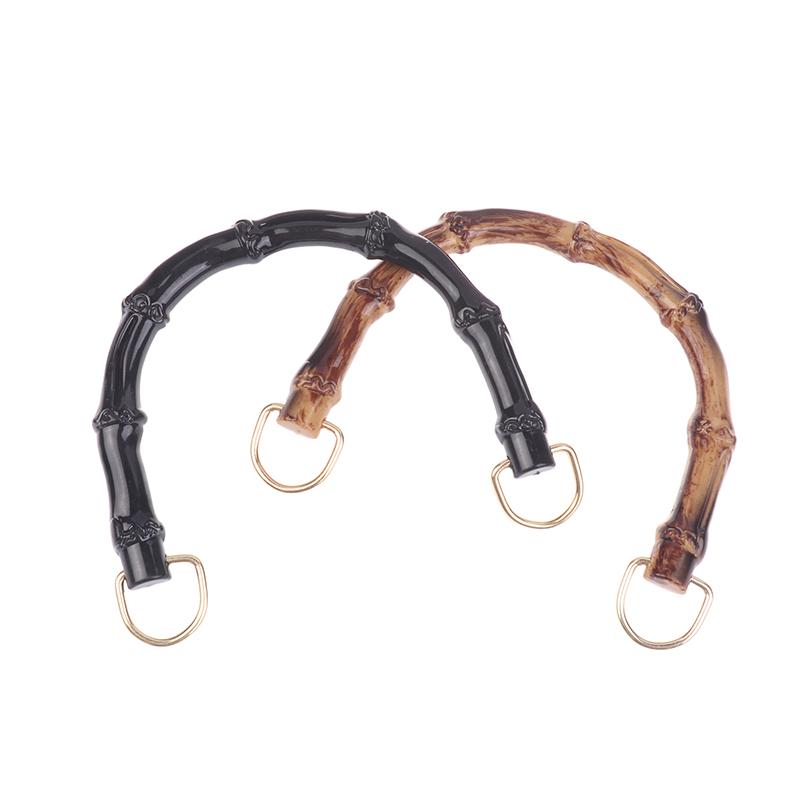 2Pcs 10.5/12Cm Plastic Bag Handle Handbags Replace Faux Bamboo Handles Woven-Bag Purse Frame Kiss Clasp Diy Bags Accessories