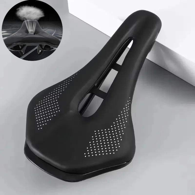 

Ultralight Mountain Bicycle Saddle MTB Short Nose Road Bike Seat PU Leather Hollow Prostatic Saddle Bicycle Parts чорний