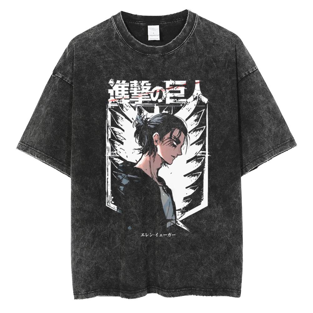 Harajuku Anime Attack On Titan Levi Ackerman Print T-skjorte Menn Kvinner Komfortable T-skjorter Casual Løs T-skjorte Mann Bomulls-t-skjorte
