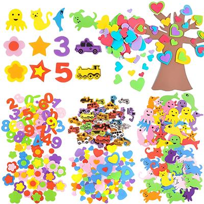 EVA Stickers Toys 3D Foam Self-Adhesive Cartoon Animal Number Star Heart Vehicle Mix Color Craft Sticker Kids DIY Gift TMZ