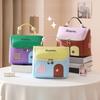 House Shape Makeup Bag Cute Cosmetic Storage Case with Top Handle Travel