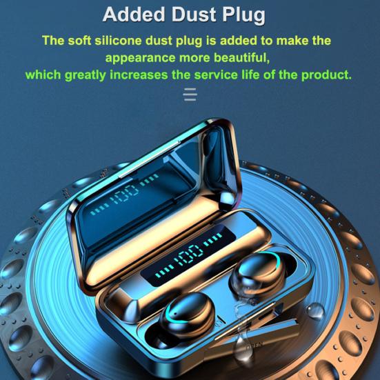 F9-5C True Wireless Stereo LED digitální displej Bluetooth 5.0 kompatibilní bezdrátová sluchátka Sportovní sluchátka do uší