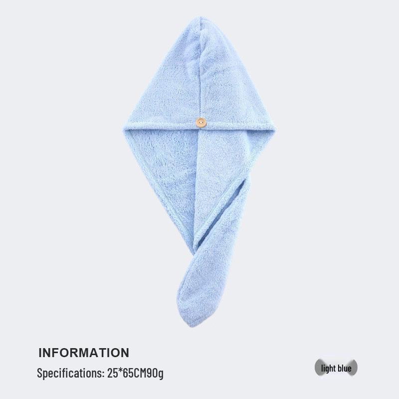 Tuqiang Coral Fleece Superfine Bath Cap - Water-Absorbent Thickened Headscarf for Adults