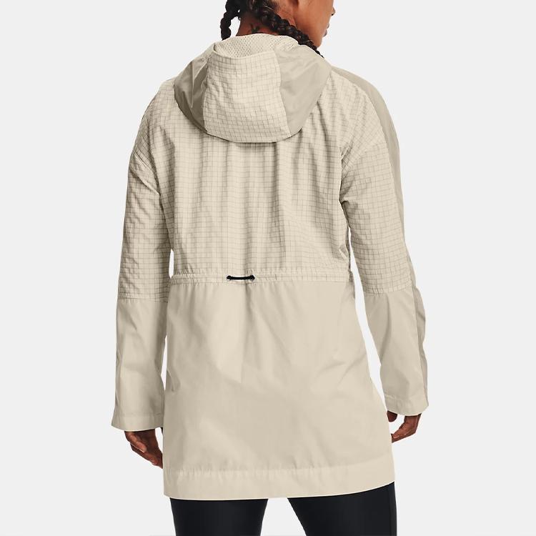 Under Armour Project Rock Johnson Woven Hooded Jacket Women Jackets Lime-White 1369960-279